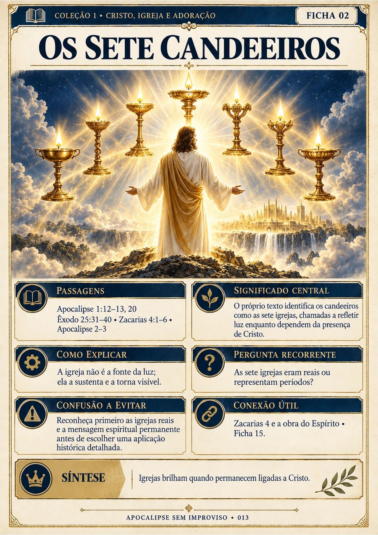 Página interna sobre os sete candeeiros